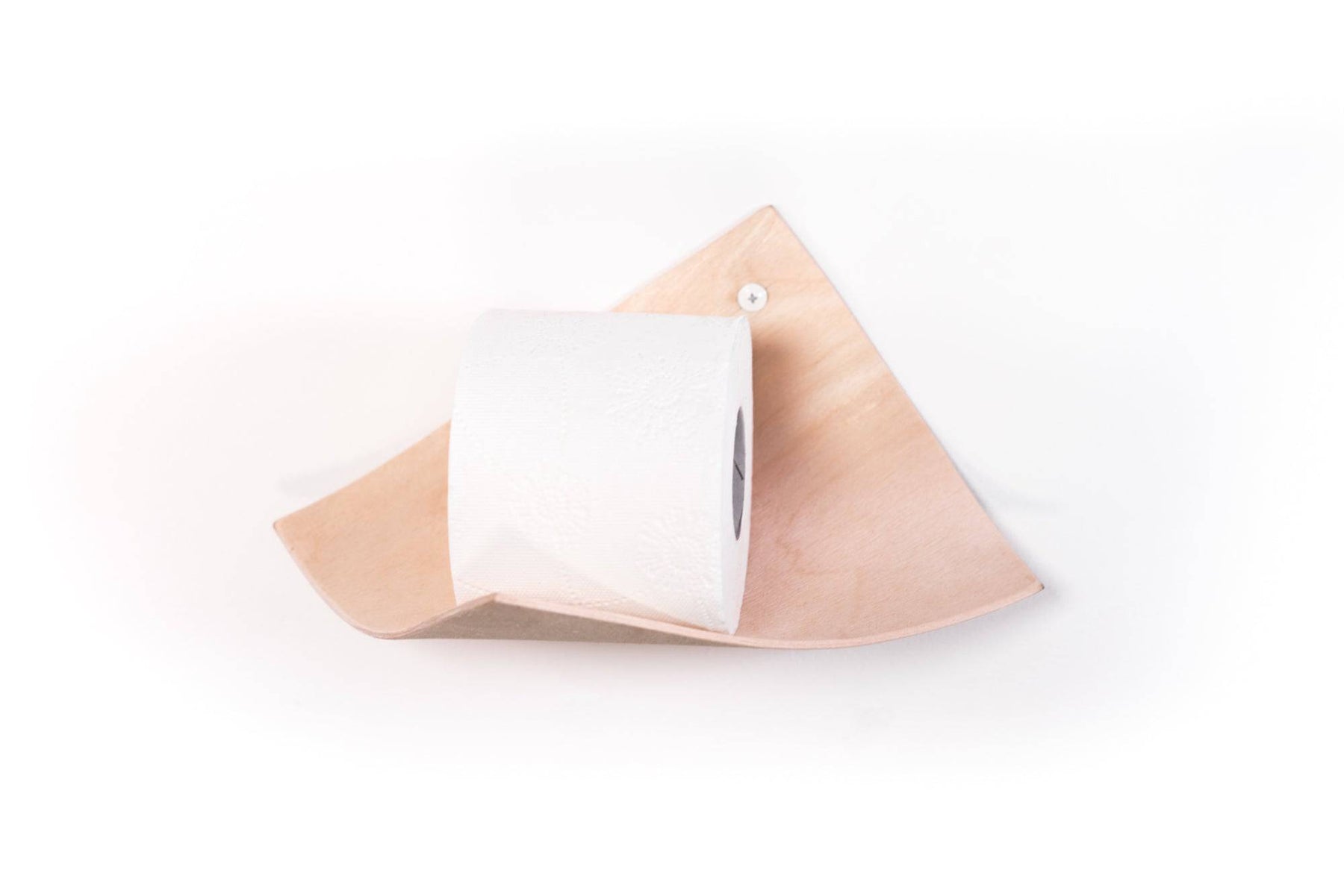 Wood toilet paper roll holder (leaf) - EWART WOODS