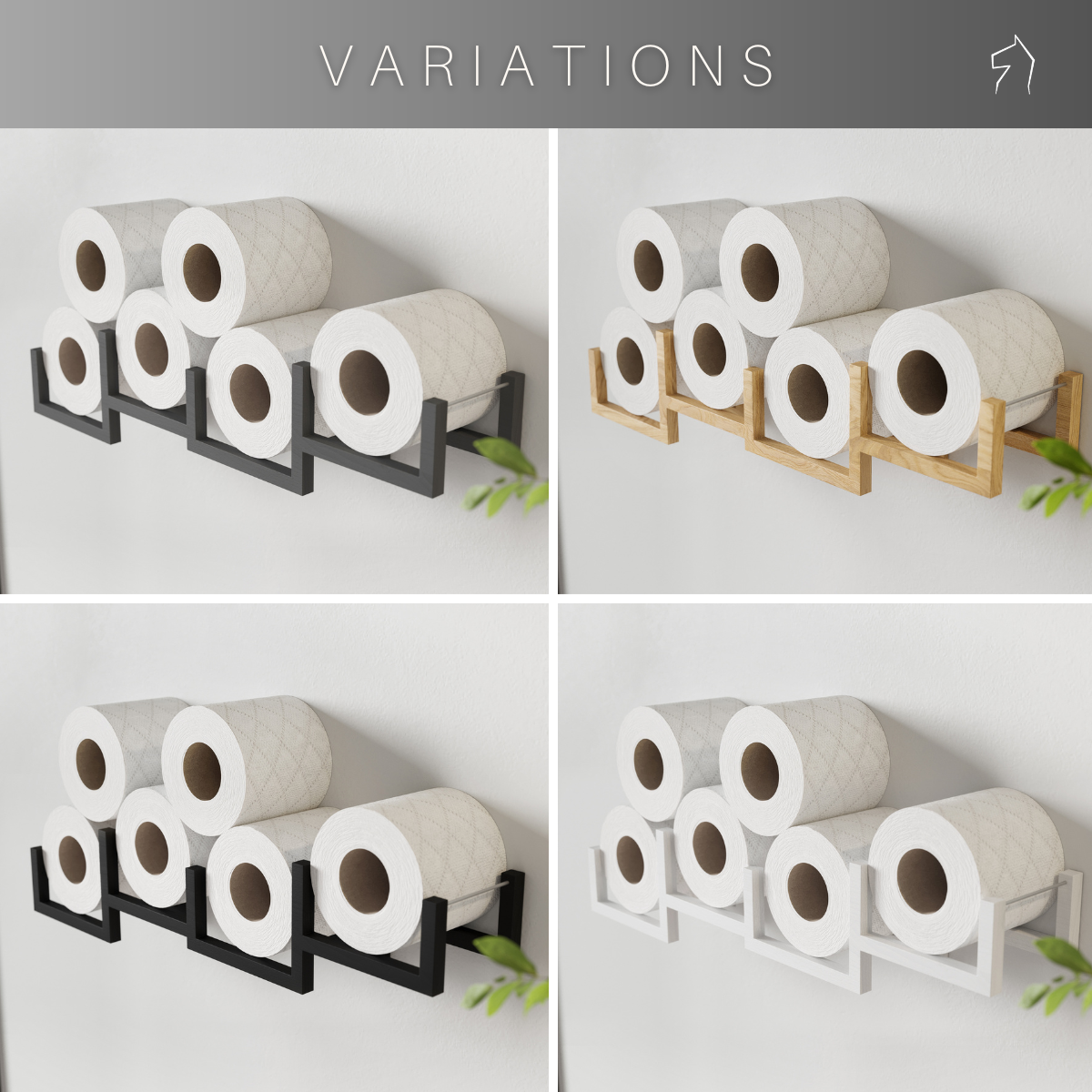 Toilet paper holder wall mounted Bricks - EWART WOODS