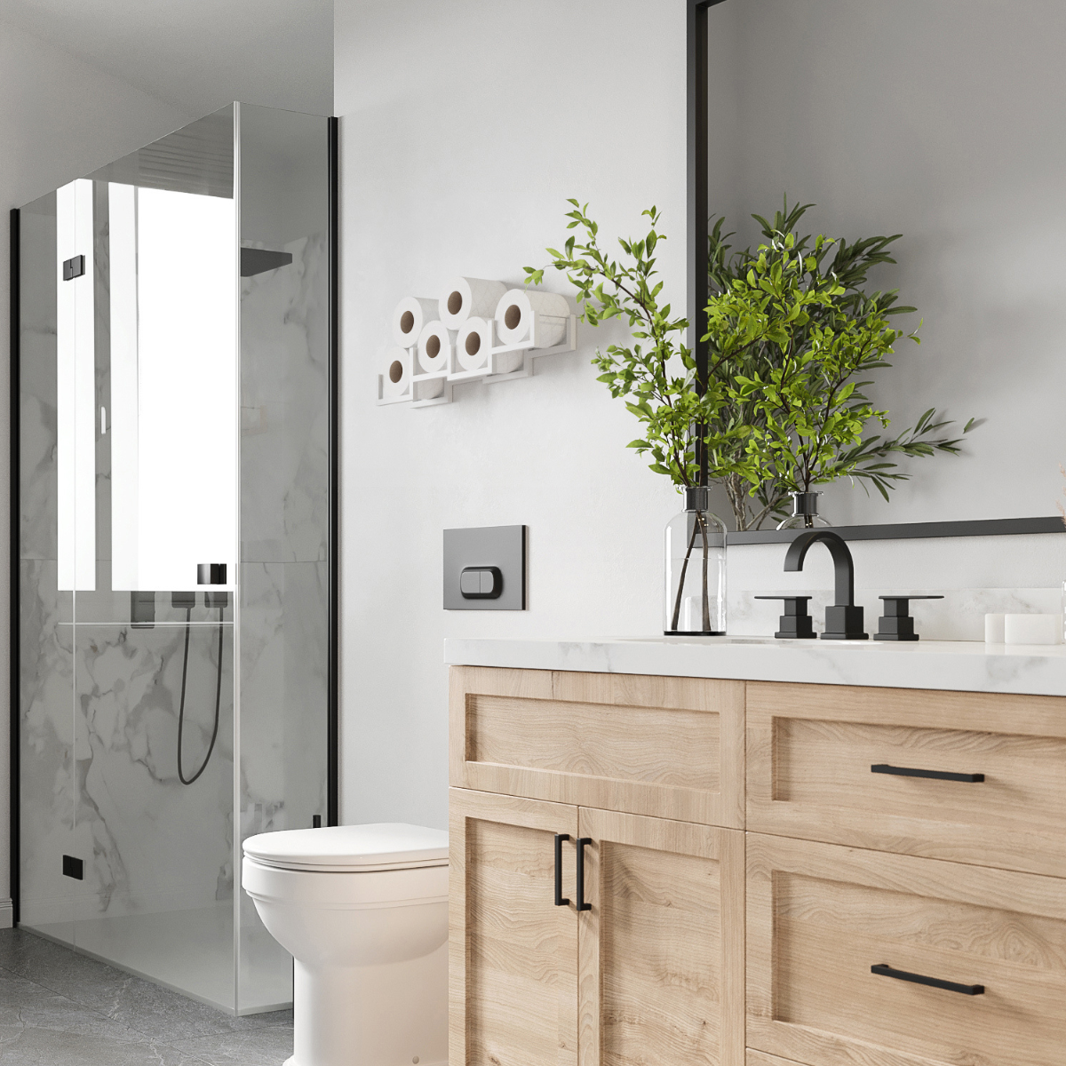 Toilet paper holder wall mounted Bricks - EWART WOODS